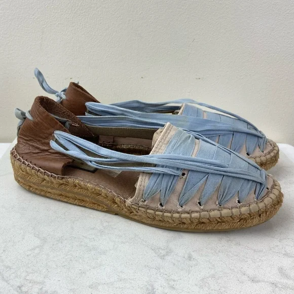 Anthropologie x Naguisa Ribbon Lace-Up Espadrilles Bohemian Sandals Shoes - Picture 4 of 10